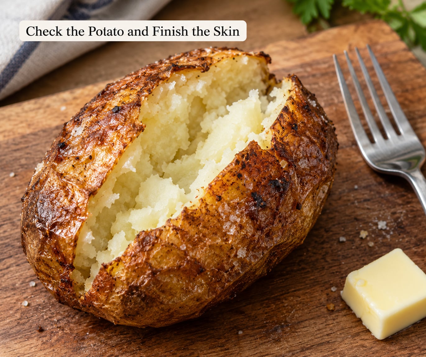 Check the Potato and Finish the Skin