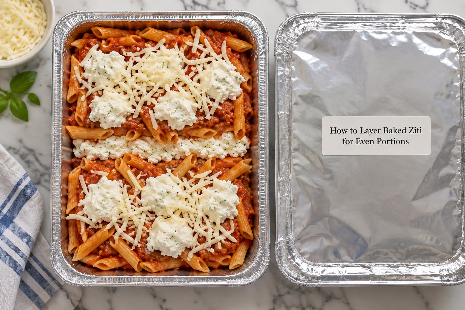 How to Layer Baked Ziti for Even Portions