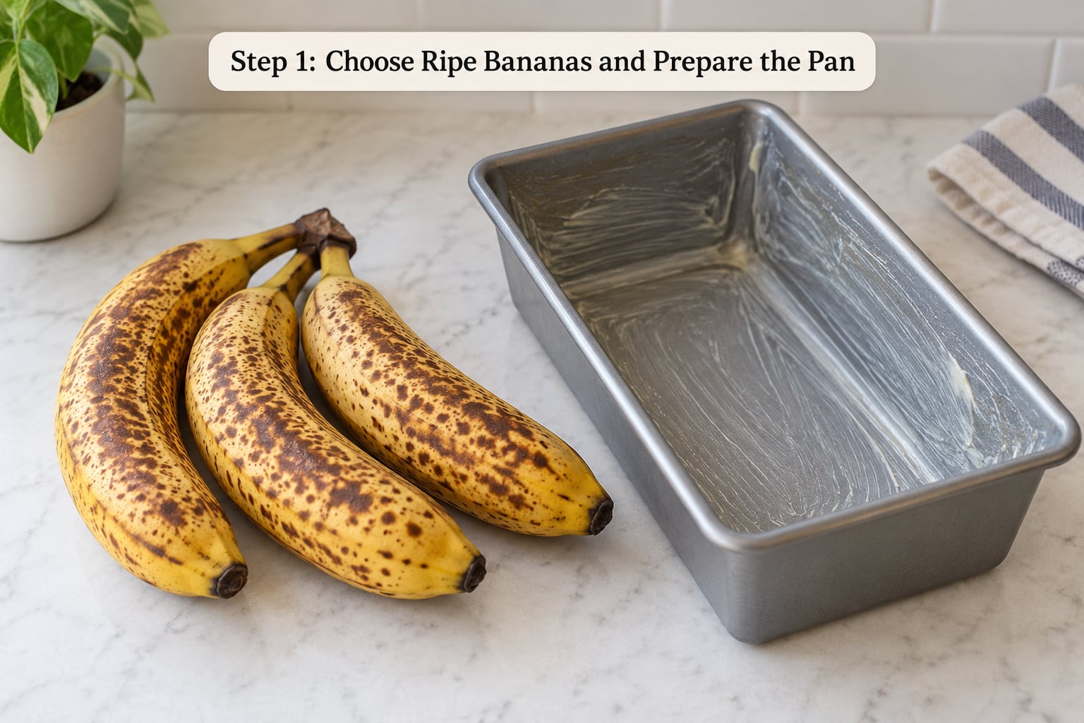 Step 1: Choose Ripe Bananas and Prepare the Pan