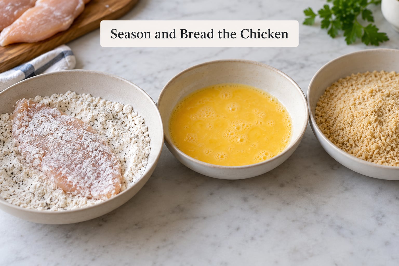 Season and Bread the Chicken