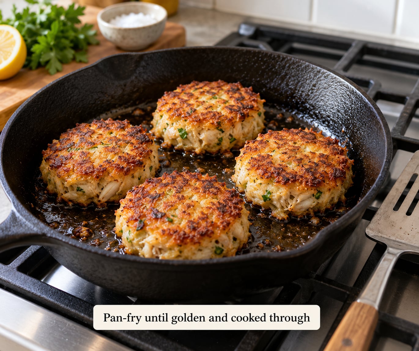 Pan-fry until golden and cooked through