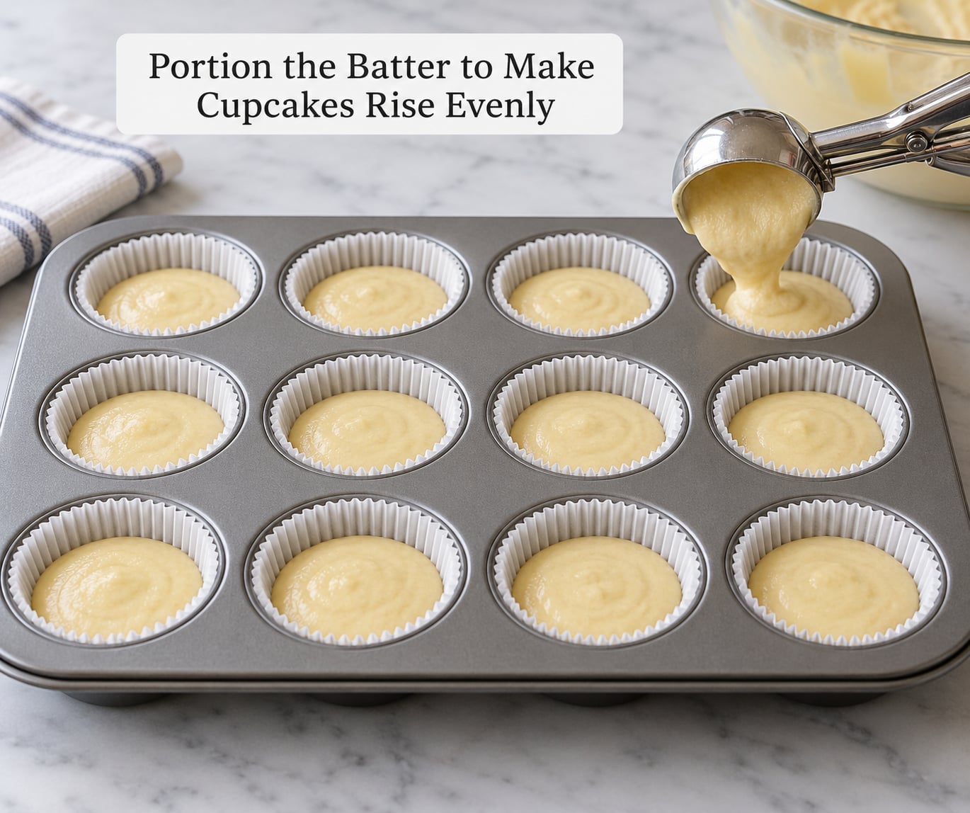 Portion the Batter to Make Cupcakes Rise Evenly