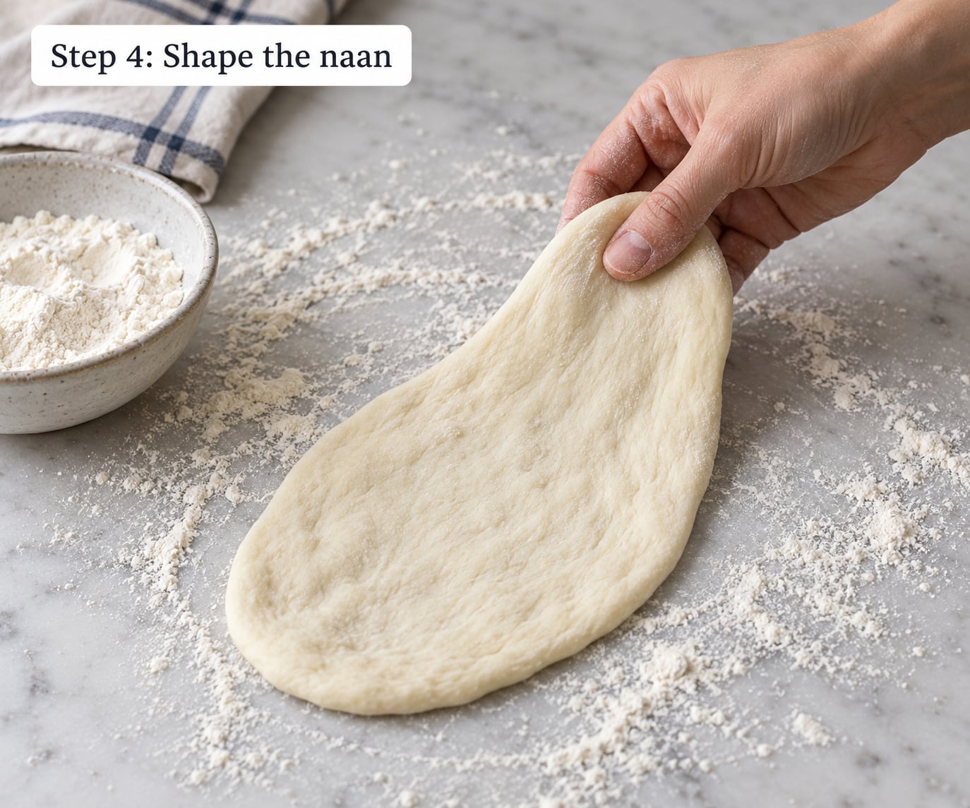 Step 4: Shape the naan