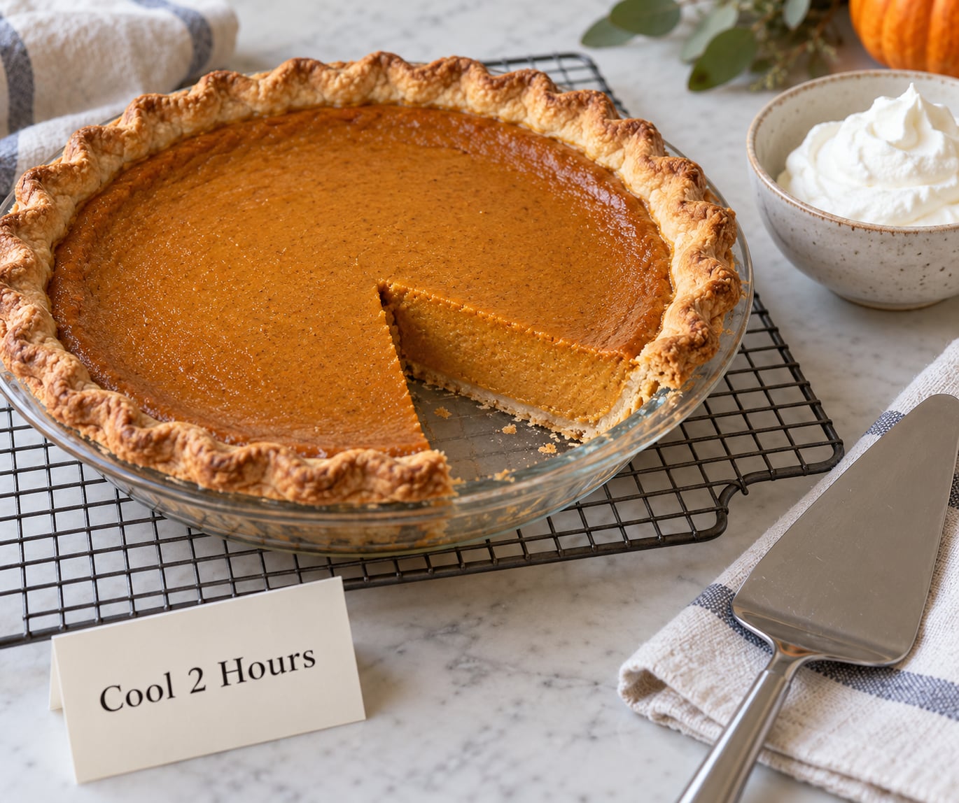 How to Cool and Serve Fresh Pumpkin Pie