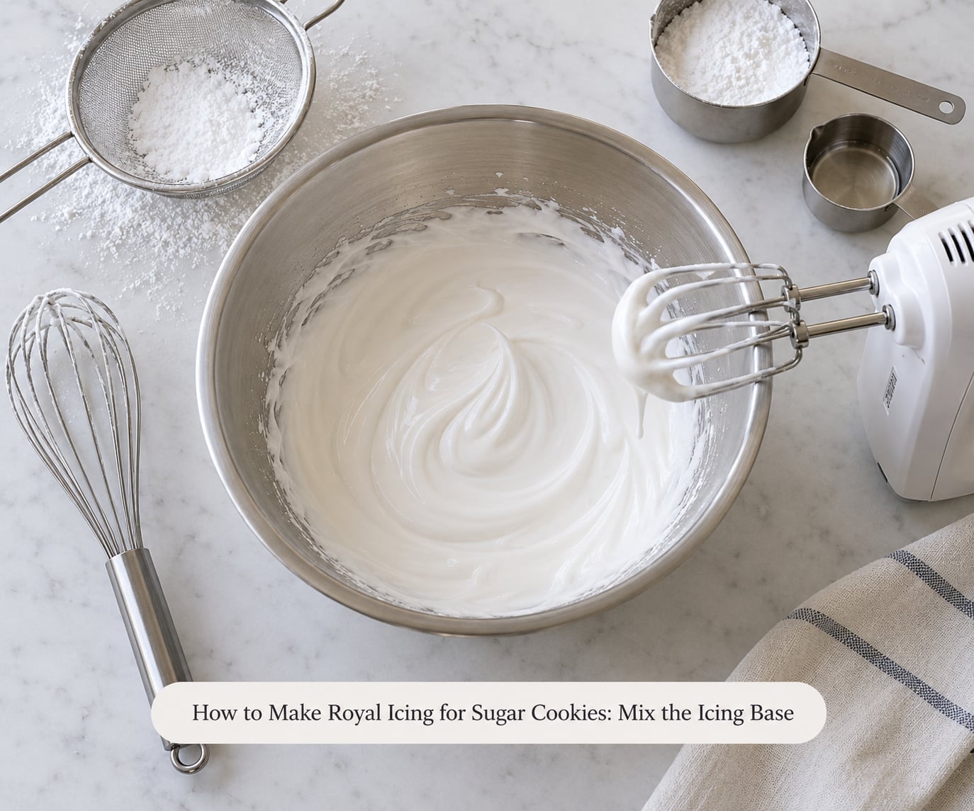 How to Make Royal Icing for Sugar Cookies: Mix the Icing Base