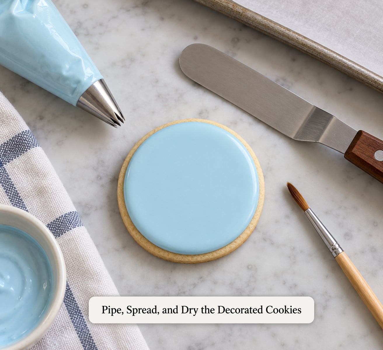 Pipe, Spread, and Dry the Decorated Cookies