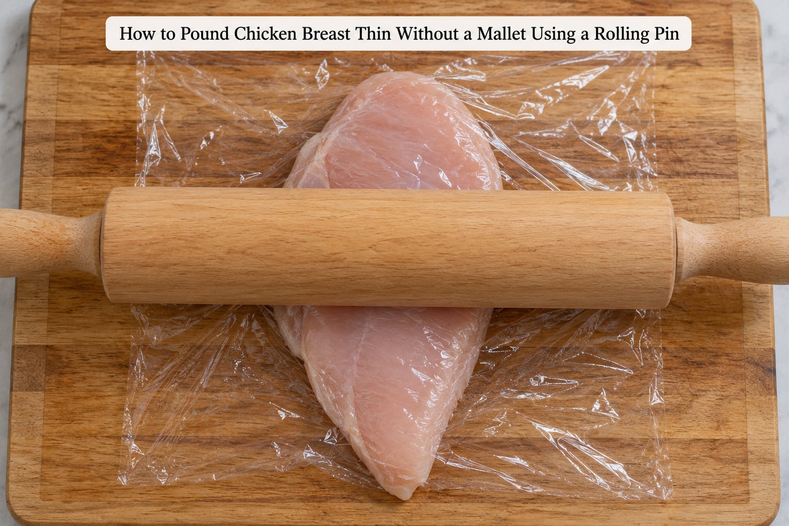 How to Pound Chicken Breast Thin Without a Mallet Using a Rolling Pin