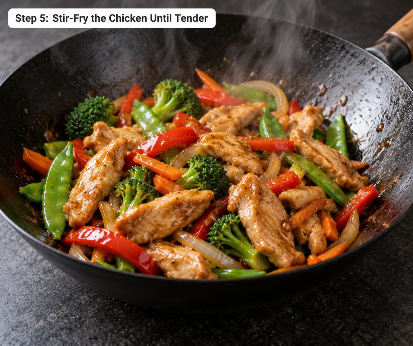 Step 5: Stir-Fry the Chicken Until Tender